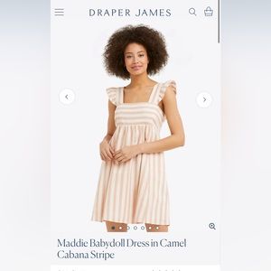 Draper James - Maddie Babydoll Dress in Camel Cabana Stripe (XS)